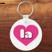 la hot pink heart - I Liebe la Schlüsselanhänger (Vorderseite)