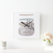 La ilaha illa Allah Arabic Calligraphy – Minimal Quadratische Wanduhr (Zuhause)