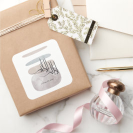 La ilaha illa Allah Arabic Calligraphy – Minimal Quadratischer Aufkleber