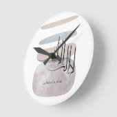 La ilaha illa Allah Arabic Calligraphy – Minimal Runde Wanduhr (Winkel)