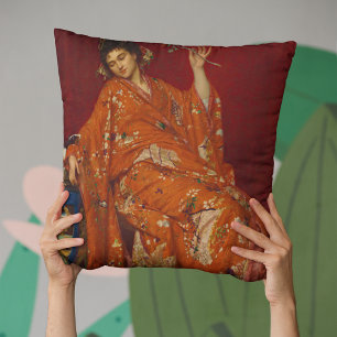 La Japonaise von Emile Villa Vintage Oriental Kuns Kissen