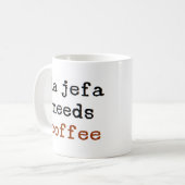 La Jefa braucht Kaffee Kaffeetasse (Vorderseite Links)