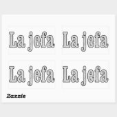 La jefa ist der Boss Rechteckiger Aufkleber (Blatt)