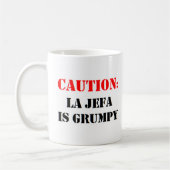 la jefa ist gruselig kaffeetasse (Links)