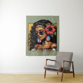 La Jíbaraza 1 – Puerto Rican Jíbara Art • Boricua  Wandteppich