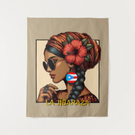 La Jíbaraza 2 – Puerto Rican Jíbara Art • Boricua Wandteppich