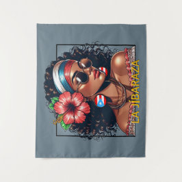 La Jíbaraza 6 – Puerto Rican Jíbara Art • Boricua Wandteppich