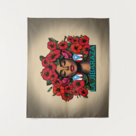 La Jíbaraza 7 – Puerto Rican Jíbara Art • Boricua Wandteppich