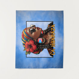 La Jíbaraza 9 – Puerto Rican Jíbara Art • Boricua Wandteppich