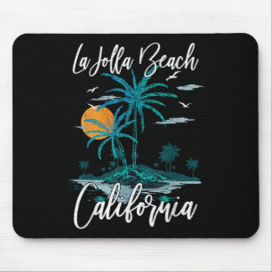 La Jolla Beach California Palm Tree Summer Family Mousepad