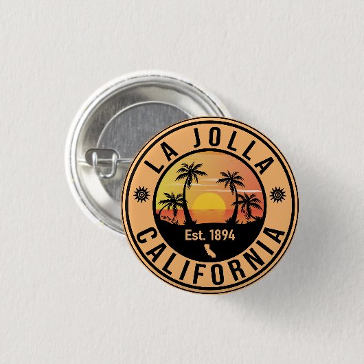 La Jolla Beach Cove - San Diego California Button (Vorne & Hinten)
