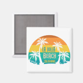 La Jolla Beach Retro Magnet (Vorderseite/Rückseite)