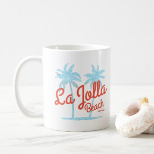 La Jolla Beach San Diego Kalifornien Vintage Palme Kaffeetasse
