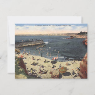 La Jolla CA, Bathing Beach 1940er Vintag Postkarte