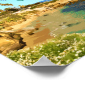 La Jolla Cove Beach San Diego Vintag Poster (Ecke)