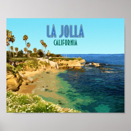 La Jolla Cove Beach San Diego Vintag Poster (Vorne)