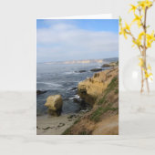 La Jolla Cove Beach Seabirds Custom Grußkarten Karte (Gelbe Blume)