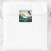 La Jolla Cove San Diego Quadratischer Aufkleber (Tasche)