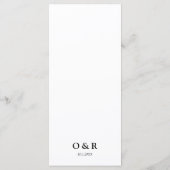 La Jolla Cove Wedding Dinner Menu Menükarte (Rückseite)