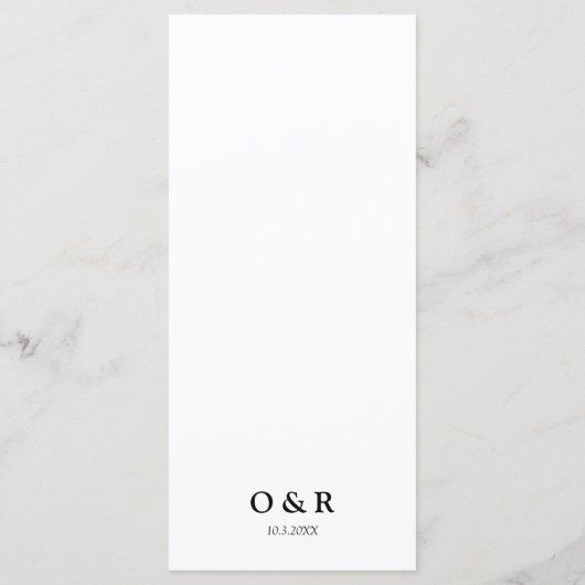 La Jolla Cove Wedding Dinner Menu Menükarte (Rückseite)