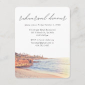 La Jolla Cove Wedding Elegantes Probe Dinner Begleitkarte (Vorderseite)