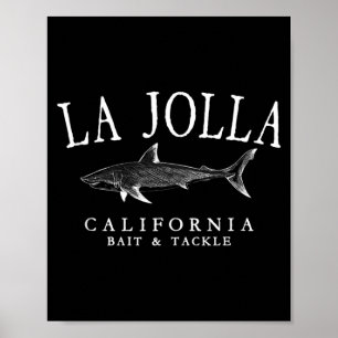 La Jolla Kalifornien Hai Weiß Kunst Vintage Poster