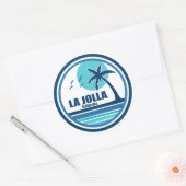 La Jolla Kalifornien Palme Vögel Runder Aufkleber (Umschlag)