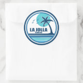 La Jolla Kalifornien Palme Vögel Runder Aufkleber (Tasche)