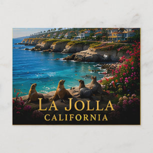 La Jolla Kalifornien Pazifikküste & Meeresklippen Postkarte