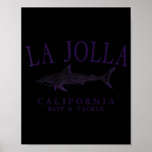 La Jolla Kalifornien Vintage-Pflaume Kunst Angeln Poster