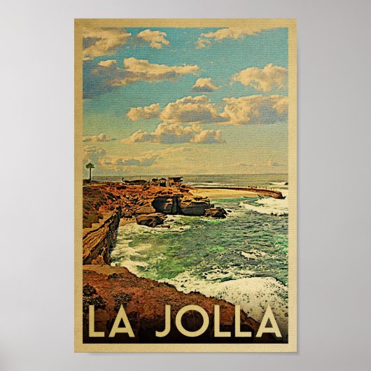 La Jolla Poster - California Vintage Travel Print (Vorne)