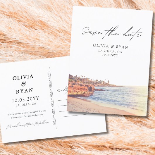 La Jolla Save the Date Postcard San Diego Hochzeit Postkarte
