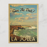 La Jolla Save the Date Vintage Postkarten