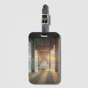 La Jolla, Scripps Pier an Sonnenuntergang San Gepäckanhänger