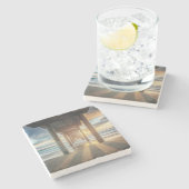 La Jolla, Scripps Pier an Sonnenuntergang | San Steinuntersetzer (Seitenansicht)