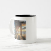La Jolla, Scripps Pier an Sonnenuntergang | San Zweifarbige Tasse (Vorderseite Links)