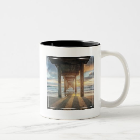 La Jolla, Scripps Pier an Sonnenuntergang | San Zweifarbige Tasse (Rechts)