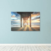 La Jolla, Scripps Pier bei Sonnenuntergang | San D Leinwanddruck (Insitu (Holzboden))