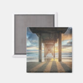 La Jolla, Scripps Pier bei Sonnenuntergang | San D Magnet (Vorderseite/Rückseite)