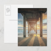 La Jolla, Scripps Pier bei Sonnenuntergang | San D Postkarte (Vorne/Hinten)