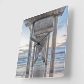 La Jolla, Scripps Pier Quadratische Wanduhr (Winkel)
