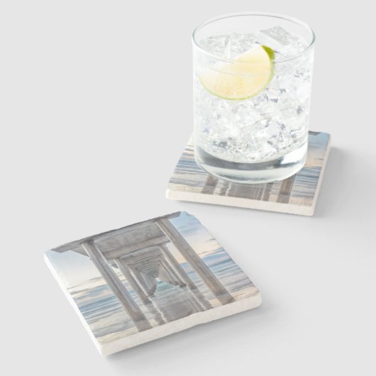 La Jolla, Scripps Pier Steinuntersetzer (Seitenansicht)