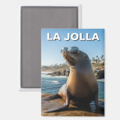 La Jolla Sea Lion California Magnet (Vorderseite/Rückseite)