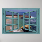 La Jolla Siegel Beach 6 Pane Open Window Poster (Vorne)