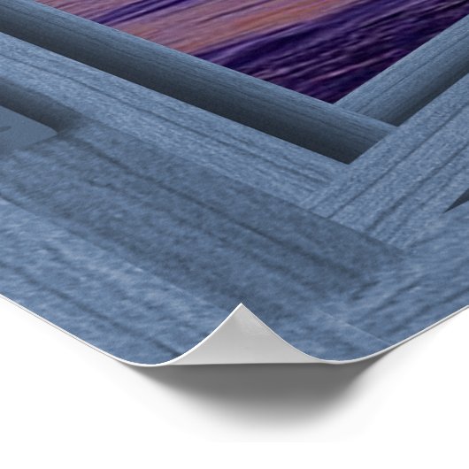 La Jolla Sunset Blue 6 Pane Open Window Poster (Ecke)