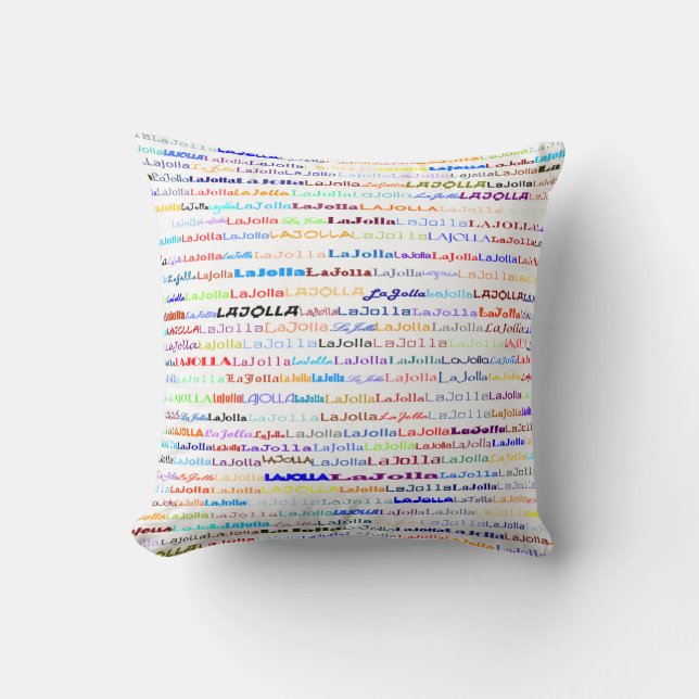 La Jolla Text Design II Throw Kissen (Vorderseite)