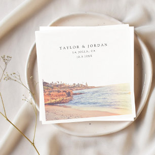 La Jolla Wedding Custom Paper Cocktail Napkin Serviette
