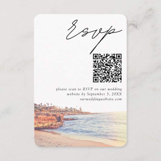 La Jolla Wedding Modern UAWG QR Code Begleitkarte (Vorderseite)