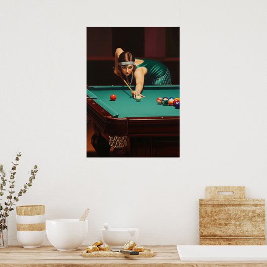 LA JOUEUSE DE BILLARD (The Billiards Player) Poster (Küche)