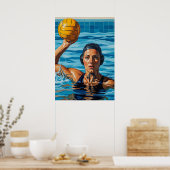 LA JOUEUSE DE WATER-POLO (Der Water Polo Player) Poster (Küche)